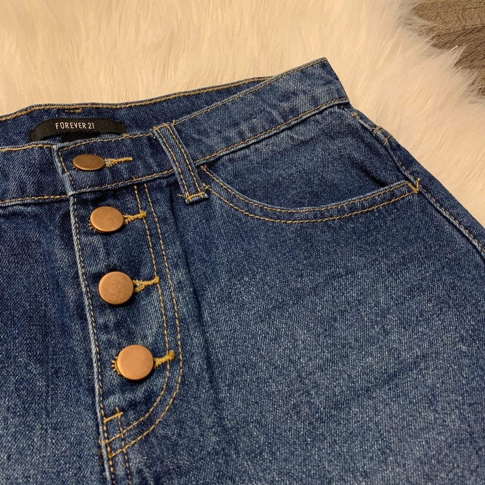 Forever 21 High Waisted Button Front Denim Shorts - Picture 10 of 14
